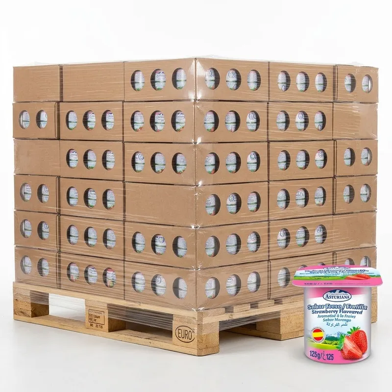 Pallet de 100 cajas de yogurt