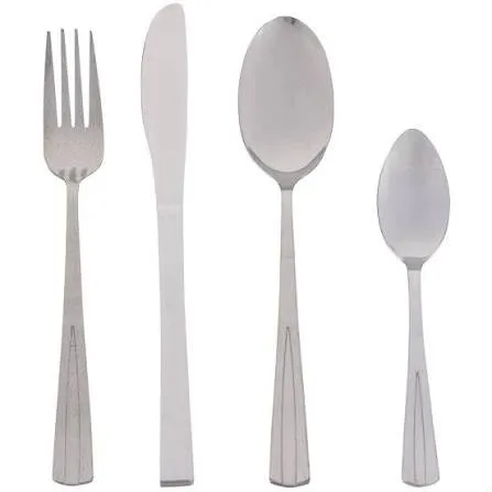 Juego de cubiertos 4 piezas de 6 unidades (cuchillo, tenedor, cuchara sopera y cuchara de postre)