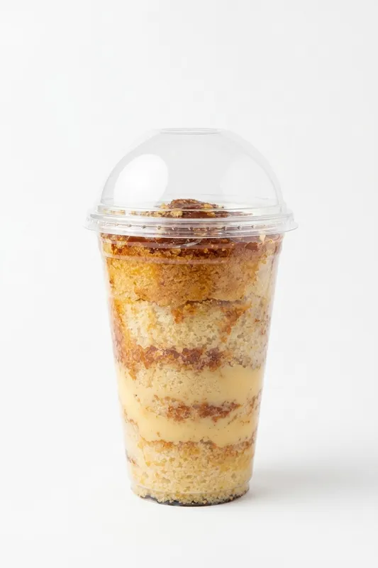 Vaso de panetela 3 leches y flan de leche