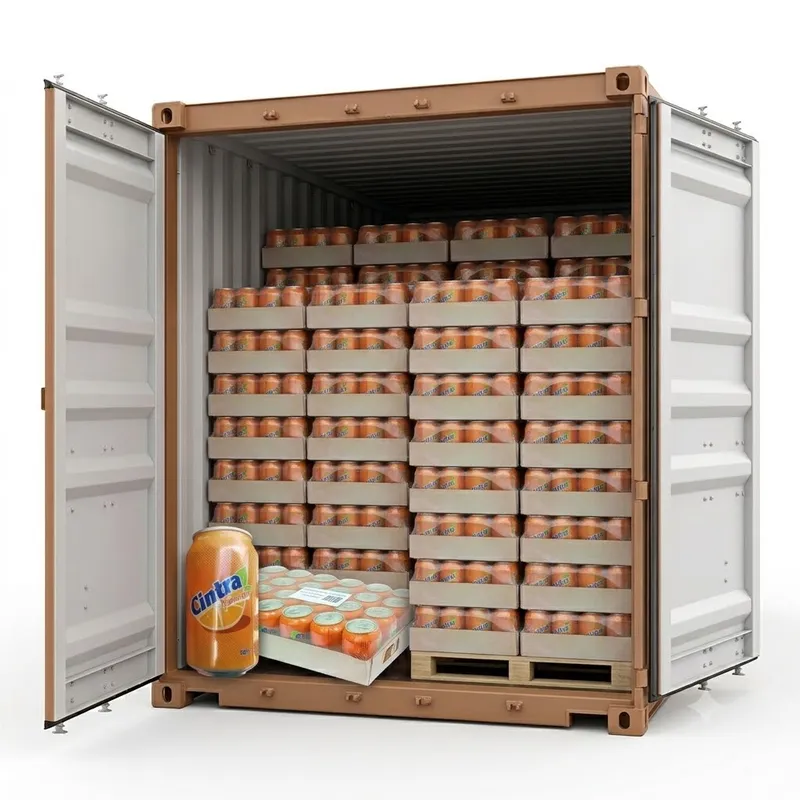 Contenedor de 2418 cajas de refrescos Cintra