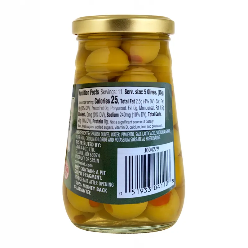 Aceitunas manzanillas enteras rellenas de pimiento Kurtz (163 g / 5.75 oz) 2