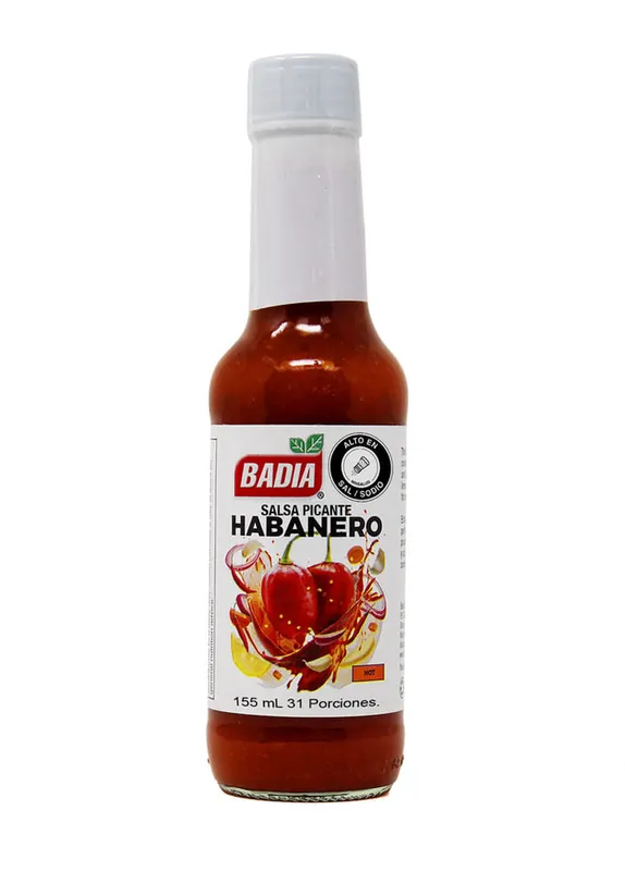 Salsa picante habanero Badia (5.2 oz / 155 ml)
